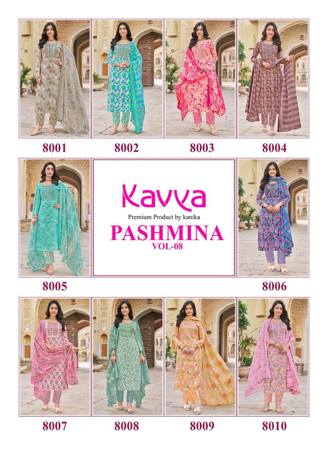 Pashmina Vol 8 By Kavya Cotton Printed Kurti With Bottom Dupatta Wholesale Shop In Surat
